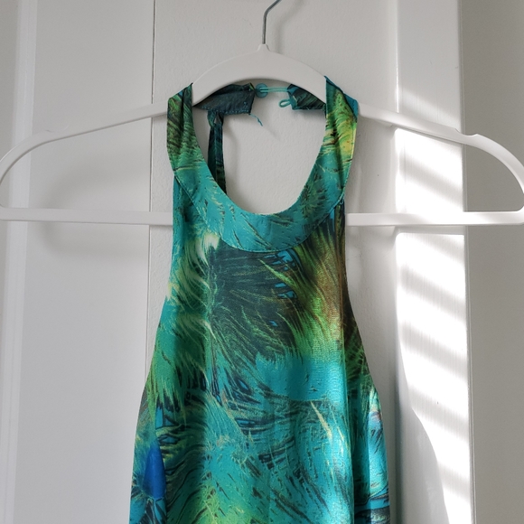 ♡SOLD♡ Luxxel Green Tropical Print Maxi Size S - Picture 6 of 16
